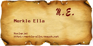 Merkle Ella névjegykártya